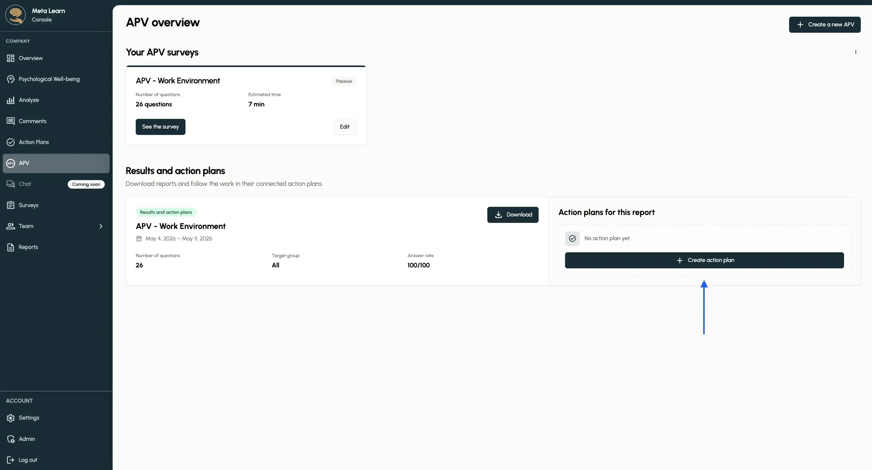 Get started with the APV, Step 3: Create an action plan