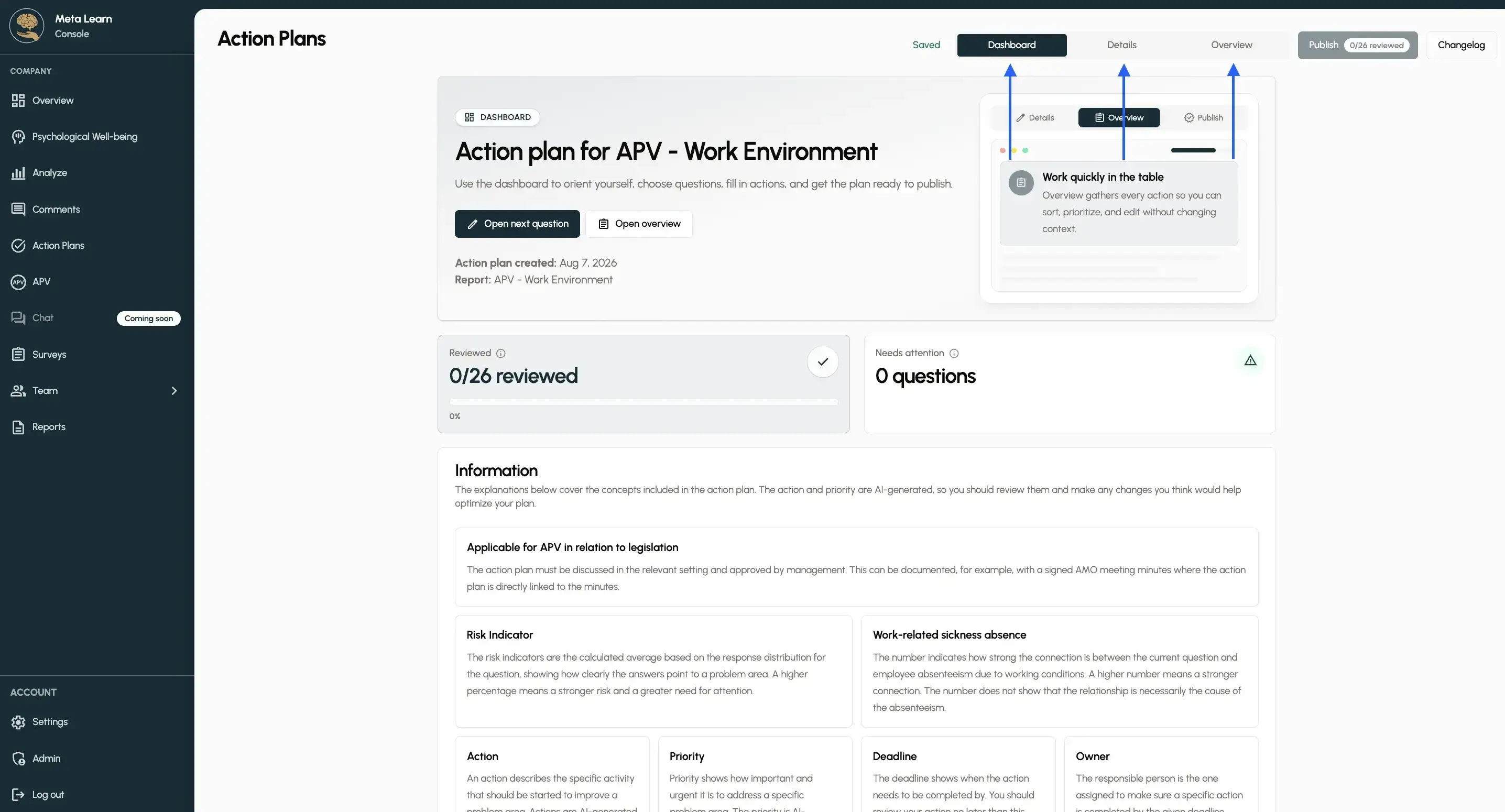 Get started with the APV, Step 5: Review the overview